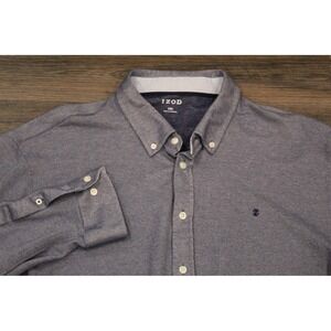 IZOD‎ Mens 2XL Blue Long Sleeve Button Down Shirt